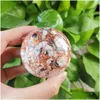 Oggetti decorativi Figurine Rare soldi naturali Agata Sfera Foresta pluviale Diaspro Sfera di cristallo Vera pietra preziosa per Fengshui Me Homefavor Dhfot