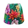 Shorts Pour Femme Tropical Floral Élastique Taille Haute Kawaii Dames Mode Coréenne Surdimensionné Pantalon Court D'été Imprimé Bas