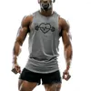 Heren tanktops Zomer Sport Running Vest Vrijetijdskleding Comfortabel Ademend Korte mouw Barbell Print Merk