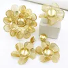 Necklace Earrings Set Gold Color Bracelet Ring For Women 18K Plated Flower Design Luxury Dubai Jewelry