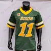 11 Carson Wentz NDSU Maillot de football Bison de l'État du Dakota du Nord NCAA College Carson Wentz Trey Lance Ty Brooks Adam Cofield Christian Watson Sproles Tuszka