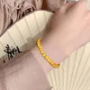 Pulseras de eslabones Pulsera dorada Cuentas de oro Brazalete de cadena de color ajustable extraíble para mujeres Chica Hombres Regalos de joyería