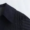여자 트렌치 코트 겨울 자른 코트 따뜻하고 세련된 블랙 재킷 패치 워크 면화