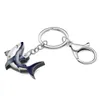 Keychains Bonsny Acrylic Ocean Big Shark Nyckelkedjor Fiskring ryggsäck bil charms modesmycken för kvinnliga vänner gåvor