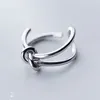 Cluster Rings Foxanry Minimalist Silver Color Party For Women Creative Fashion Tie Knot Geometric Handmade Birthday Jewets Gifts