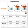 Portabla lyktor Super Bright Camping Lamp USB uppladdningsbar solenergi LED -lätt nattbelysning för BBQ -vandring