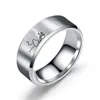 Cluster Rings Black White Color Embrace Couple Fashion Style Men Women Statement Stainless Steel Wedding Ring Size7-12