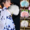 Decorative Figurines Feather Folding Fan Lolita Japanese Fairy Girl Dark Gothic Court Dance Hand Wedding Party Accessories