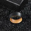 Bröllopsringar Poya Custom Sandblasted 8mm Whisky Barrel Wood Liner Black Tungsten Carbide Ring for Men