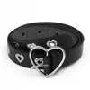 Belts Simple INS Fashion Versatile Premium Feel Daily Heart-shaped Metal Button Hollow Luxury Belt Love High Quality Designer