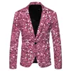 Men Shawl Lapel Blazer Design Printed cekin cekinowa marynarka DJ Club Stage Sifring Ubranie Klub nocny Blazer Wedding Party Firma 240118