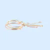 Silver Plated Bracelets 3MM Chain Adjustable Fit p charms Gold Rose Bangle Bracelet Women Female Christmas Party Birthday Gift BR0208437106