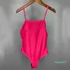 Charm Pink Swimsuit Split Bikini One Piece badkläder för kvinnor utomhusparti Sexiga damer Bikinis