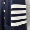 Maglioni maschi TB maglione femminile navy blu scuro cardigan cappotto inverno marca di lusso versione coreana Fashion casual di alta qualità uomini