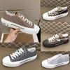 Diseñadores Vintage Print Check Zapatillas de deporte a rayas Zapatos planos Low-top Gabardina Hombres Letras Zapato de lona a cuadros Eur 36-46