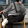 Męskie swetry Koreańskie mężczyzn panelowy sweter 2024 Autumn Winter Top Projekt O grube ciepłe dzianiny japońsko-eleganckie męskie męskie