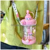 Wasserflaschen Sommer Cartoon Mädchen Herz Nettes Schwein Rosa Grün Tasse Super Tragbare Outdoor Kunststoff St Drop Lieferung Dhmpb