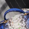 Mirror luxury handbag brand designer shoulder bag made of python skin imported from the original factory fashion diagonal bag