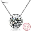 Pendants Moissanite Necklace For Women 0.5-2CT VVS Brilliant Diamond Halo Pendent Necklaces Anniversary Gift