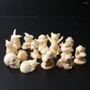 Figurines décoratives en forme de noix ivoire, dessin animé créatif, décoration de la maison, ornement artisanal, cadeau pour enfants