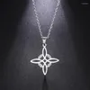 Hänge halsband silver färg rostfritt stål häxknut halsband för kvinnor övernaturliga smycken trolldom amulett skydd vän gåva