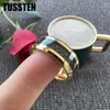 Wedding Rings Drop TUSSTEN 8MM Black Carbon Fiber Ring Classic Tungsten Band For Men Women Shiny Bevel Edges Comfort Fit