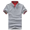 Polo's voor heren Zomer Hoogwaardige goederen Katoen Mode Contrastkleur Heren Staande kraag POLO met korte mouwen Heren Casual T-shirts