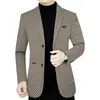 Hommes d'affaires blazers occasionnels vestes hommes costumes à carreaux manteaux haute qualité homme printemps mince taille 4XL 240124