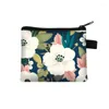 Bolsas de almacenamiento Pequeño Cosmético Floral Plaid Impresión Servilleta Sanitaria Bolsa Chica Mujer Moneda Tarjeta de Dinero Auricular Titular de Lápiz Labial Bolsa