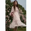 Casual Dresses Mishow French Floral Dress for Women 2024 Spring/Summer Lantern Sleeves V-hals A-Line Edible Tree Fungus MXC34L1307