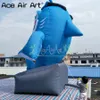 vendita all'ingrosso Squalo divertente gonfiabile personalizzato alto 5 mH 16,4 piedi seduto sul modello di squalo gonfiabile in pietra per pubblicità o intrattenimento
