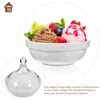 Conjuntos de louças Sobremesa Tigela Adorável Design Frutas Lidded Baking Tigelas Cozinha Bolo Pan Armazenamento Decorativo Vidro