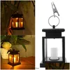 Candles Solar Powered Led Candle Light Table Lantern Hanging Lawn Lamp For Garden Outdoor Drop Delivery Home Garden Home Decor Dhjcx