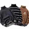 Autumn Winter Men's Sweater Chenille Turn-Down Collar Warmed Pullovers Knitwear tröja undertröja för män plus storlek 4xl 240124