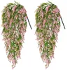 Decorative Flowers Artificial Flower Vine Plastic Fake Wheat Ear Lavender For Ceiling Mounted Garden Groggery Decoration Plant