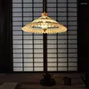 Lustres estéticos pingente lâmpada casa de chá café restaurante bar retro luz vintage bambu rattan simples
