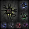 Horloges murales Plombier Réparation Outils LED Veilleuses Disque Vinyle Horloge Murale Illustration Garage Art Montre Exclusif Lampe Suspendue Goutte Dh8Hg