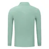 Polo à manches longues uni hommes femmes solide 3 boutons revers T-shirts automne hiver polos de golf régulier hommes hauts vêtements personnalisés 240129