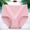 Culottes pour femmes filetées en soie de lait, taille haute, respirantes, slips modelants pour le ventre et les hanches, grande taille