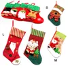 Christmas Decorations Stockings Socks With Snowman Santa Elk Bear Printing Xmas Candy Gift Bag Fireplace Tree Decoration Year 1 Pcs