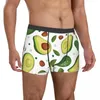 Sous-vêtements hommes vert avocat Boxer Shorts culottes sous-vêtements respirants avocats amant mâle nouveauté S-XXL