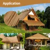 Decorative Flowers Synthetic Palm Thatch Roof Tile Roll Waterproof DIY Mexican Straw Garden Patio Covers For Tiki Huts Bar Terrace Party