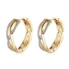 Backs Colkings 925 Silver 24 mm 18K Gold Twist Hoop for Women Fashion Wedding Biżuteria