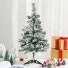 زينة عيد الميلاد 45/60 سم زخرفة شجرة الثلج الأبيض 2024 Merry Party Home Desktop Navidad Xmas Gift Decor