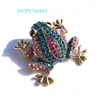 Brooches Fashion Jewelry Mix Color Rhinestone Frog Cute Brooch For Women Anti Gold Pin Girl Causual Garments Accessory Gifts