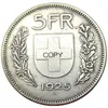 装飾的な置物スイス5フラン1922-1928 6PCS銀メッキクリエイティブコピーコインを選択する
