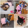 Vêtements pour chiens Tutu Robes Chiot Bow Noeud Robe Pet Princesse Rayé Mesh Doggie Thanksgiving Vêtements De Noël