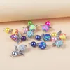 Charms Yeyulin 10pcs/pack Colorful Wing Pearl Round Clay Flower Pattern Pendant DIY Dangle Pendants Bracelet Jewelry Gfits