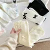 Femmes chaussettes arc jambières Style japonais JK tricoté laine Pile filles mode Ballet gardes longs bas