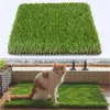 装飾的な花高品質の草人工芝生の庭のペットトイレ犬おしっこ屋外屋内飾り洗える洗える偽のマットラグ芝生